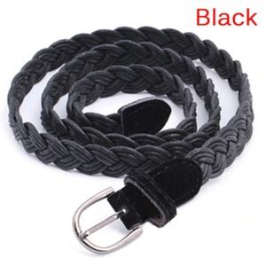 NWT Vegan Braided Skinny Belt - Black